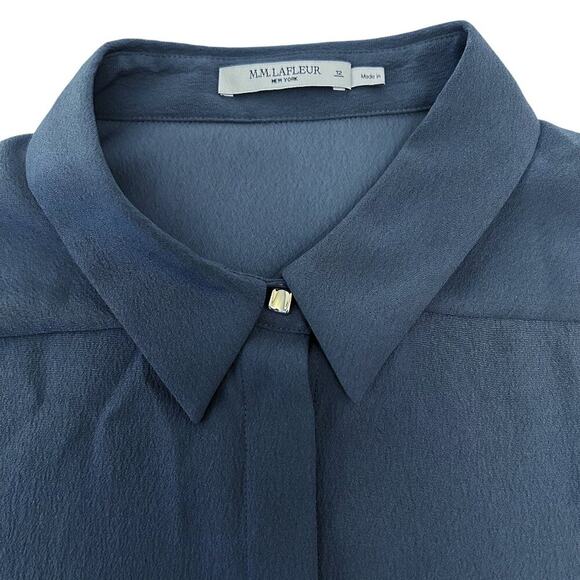 MM.LaFleur Lagarde Shirt Dusty Indigo Size 12 - Picture 4 of 13